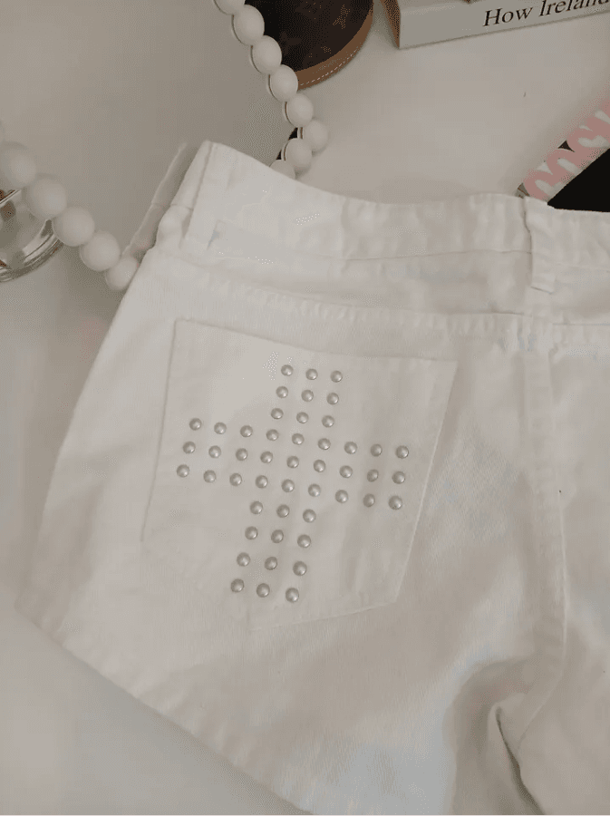 주머니 버드 나무 못 캐주얼 일상 데님 반바지 상세 이미지 33