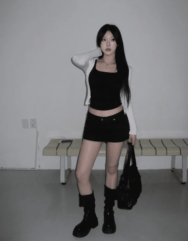 지금 뜨거운 거리 징 주머니 카본 블랙 초단 핫 바지 상세 이미지 14