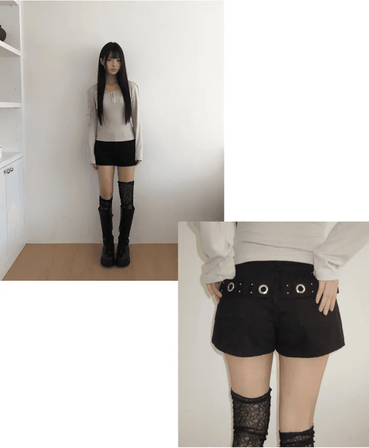 지금 핫걸 바람 징 옥수수 눈 단색 다용도 반바지 상세 이미지 21