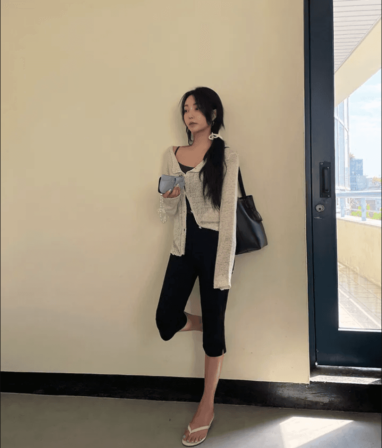 지금 다용도 타이트 몸매 가꾸기 바지 트임 7 점 청바지 반바지 상세 이미지 10