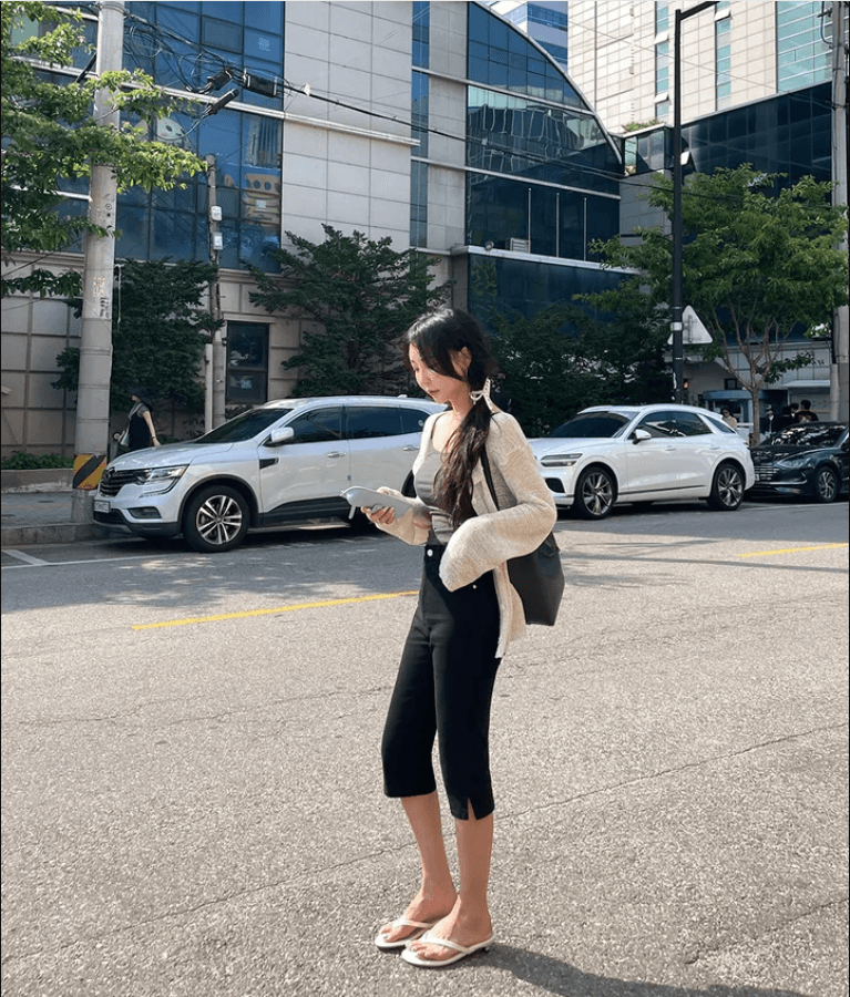 지금 다용도 타이트 몸매 가꾸기 바지 트임 7 점 청바지 반바지 상세 이미지 19