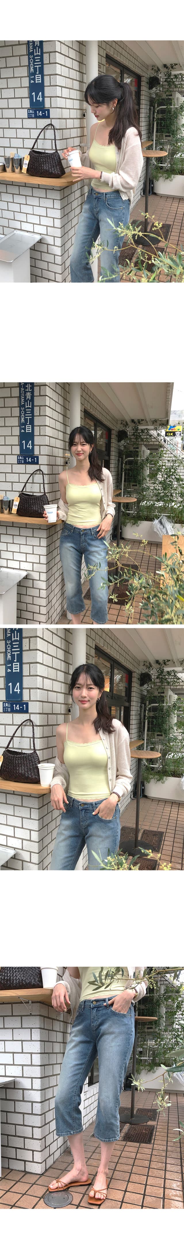 지금 66893# 워싱 마 오래된 몸매 가꾸기 신축성 데님 7부 바지 바지 상세 이미지 3