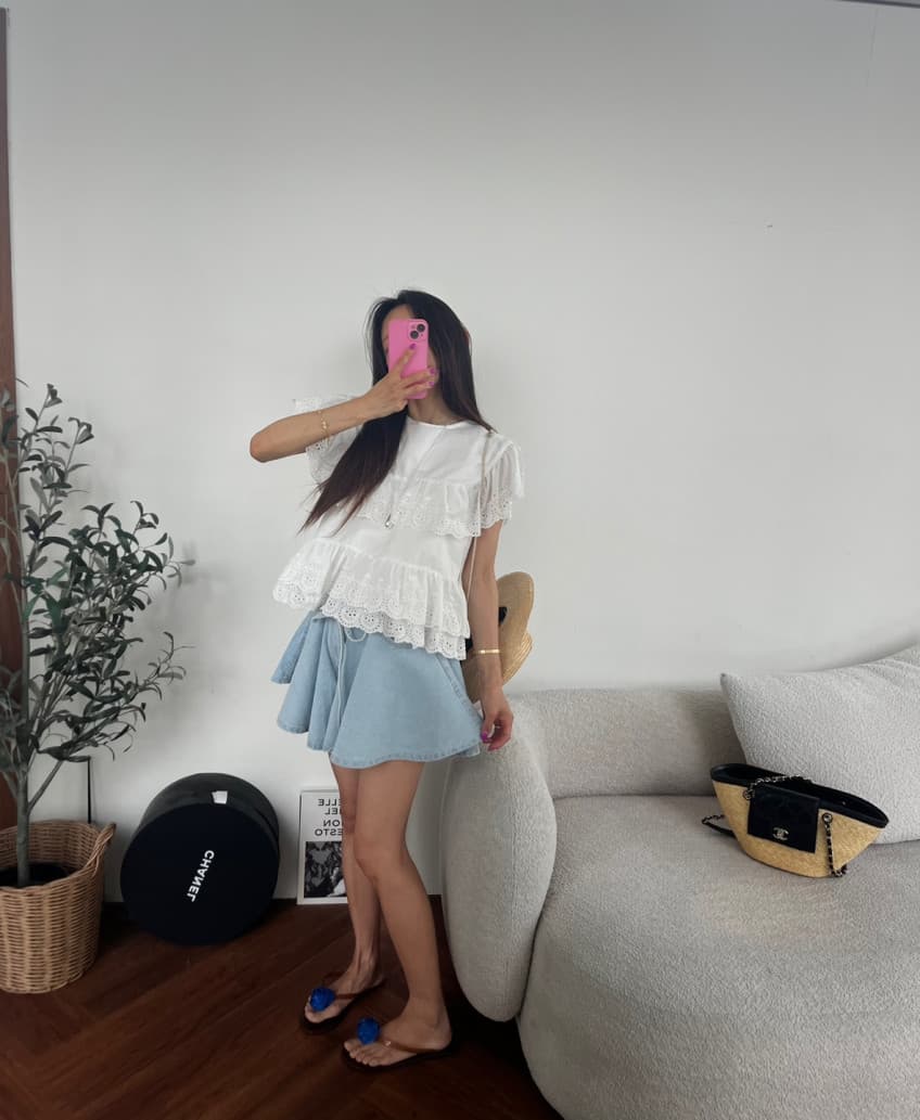 지금 느슨함 센스 전체 점수 탈착식 치마바지 와이드 레그 팬츠 상세 이미지 18