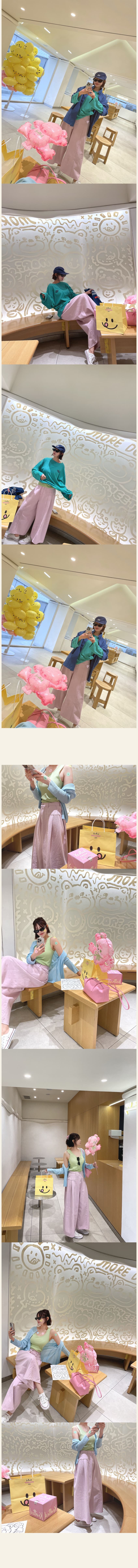 밖으로 대 물품 사탕 색상 측면 주름 넓은 다리 부츠컷 9 포인트 청바지 상세 이미지 14