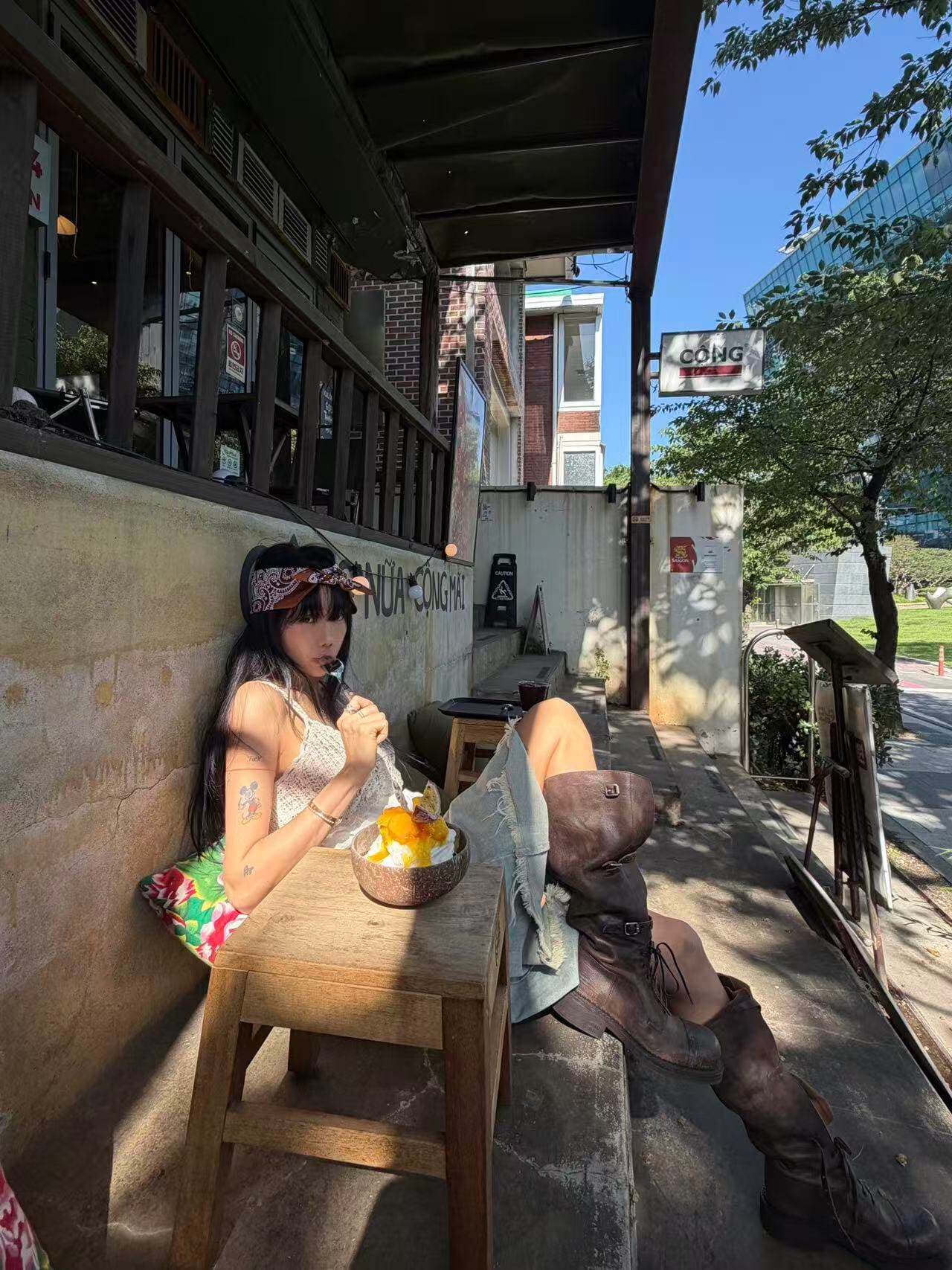 둘 색상 지금 26 여름 섹션 불규칙 연꽃 잎 거친 가장자리 데님 반신 스커트 상세 이미지 3