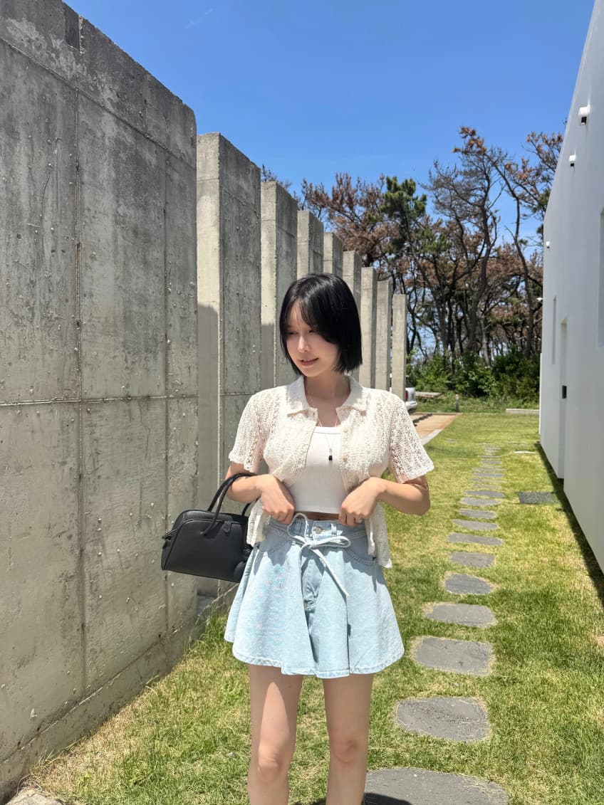 지금 패션 하이웨이스트 한 마디 넓은 다리 플리츠 도루 센스 캐주얼 데님 반바지 핫 바지 상세 이미지 20