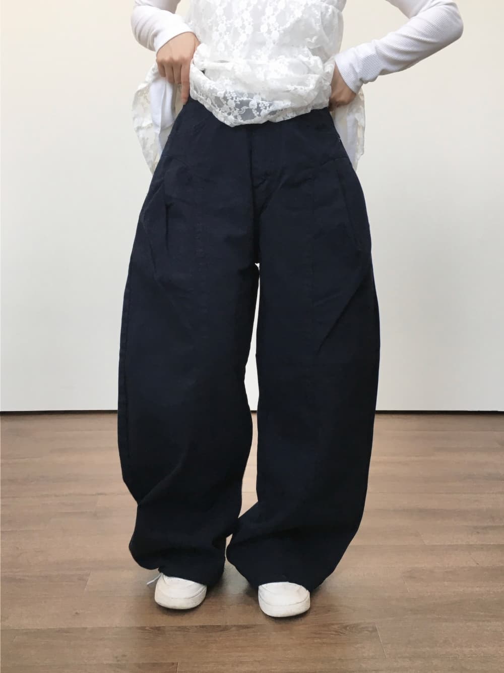 5 가지 색상 지금 루즈핏 리프트 엉덩이 주름 캐주얼 데님 긴 바지 상세 이미지 23
