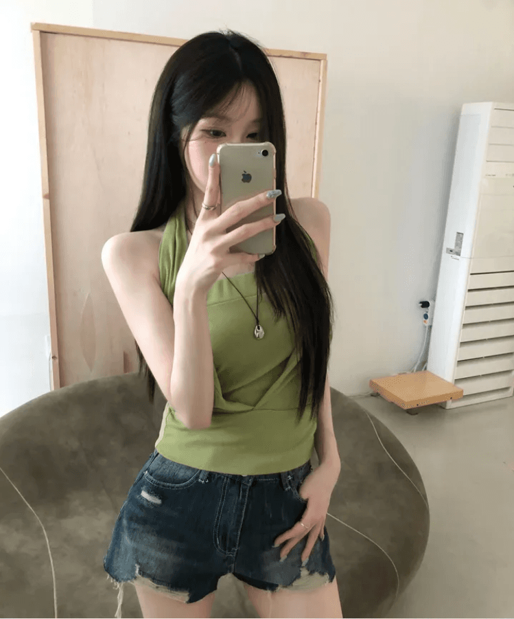 삼색 지금 피해를 주다 찢어진 부분 거친 가장자리 넓은 다리 데님 반바지 상세 이미지 9