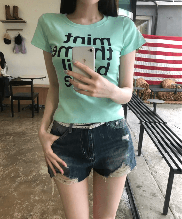 삼색 지금 피해를 주다 찢어진 부분 거친 가장자리 넓은 다리 데님 반바지 상세 이미지 22