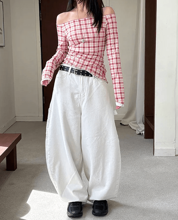둘 색상 지금 단색 레트로 펌프 로프 빅 포켓 워크웨어 스트레이트 루즈핏 청바지 이미지 4