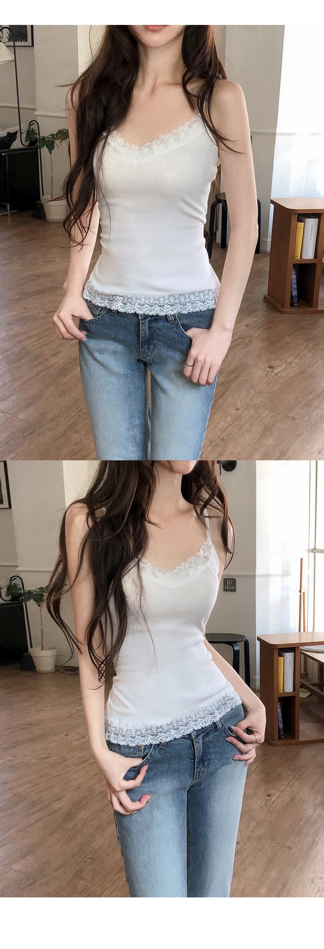 지금 레트로 맛 ~ 중 로우 웨이스트 데님 부츠컷 7부 바지 상세 이미지 9