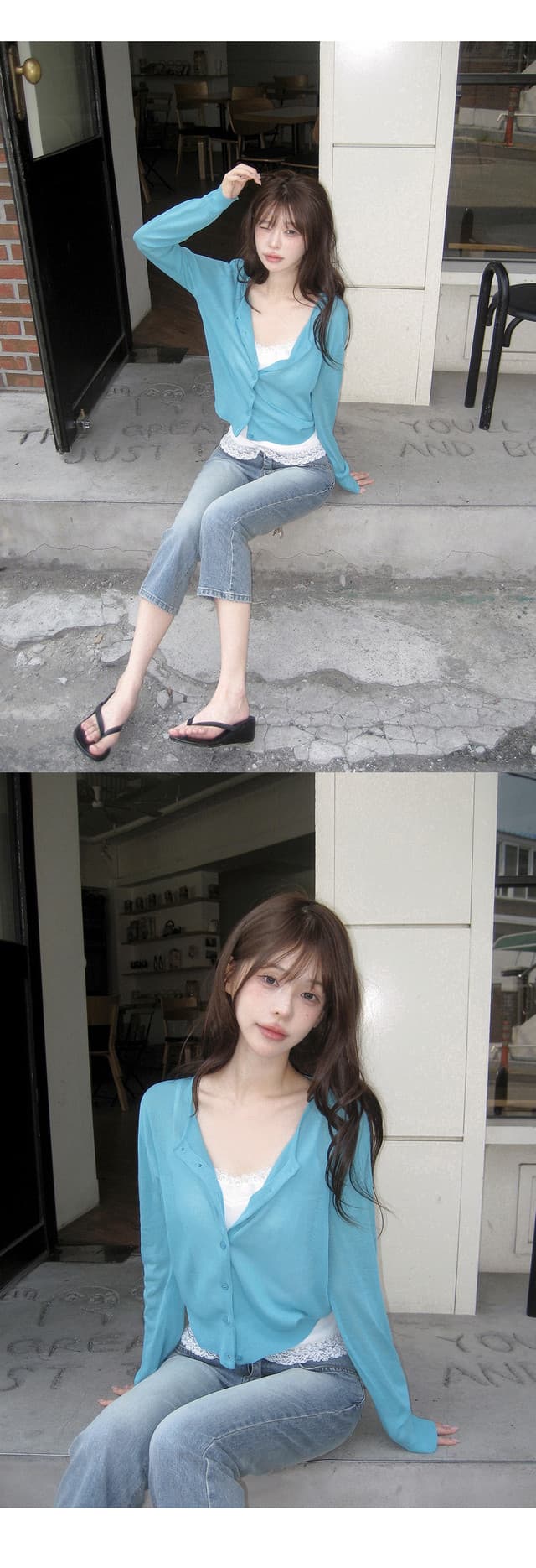 지금 레트로 맛 ~ 중 로우 웨이스트 데님 부츠컷 7부 바지 상세 이미지 10