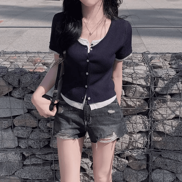 지금 워싱 마 오래된 데님 반바지 핫 바지 상세 이미지 20