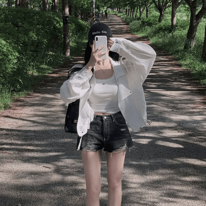 지금 워싱 마 오래된 데님 반바지 핫 바지 상세 이미지 28