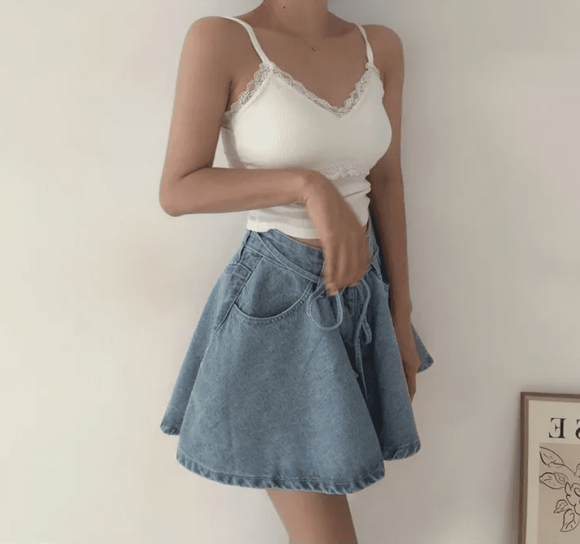 지금 느슨함 센스 전체 점수 치마바지 와이드 레그 팬츠 상세 이미지 5