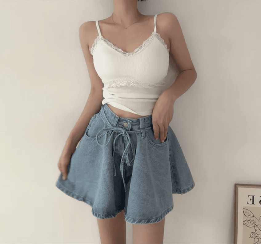 지금 느슨함 센스 전체 점수 치마바지 와이드 레그 팬츠 상세 이미지 7