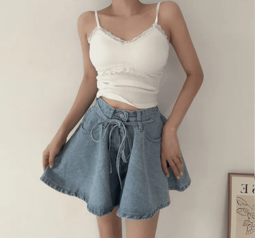 지금 느슨함 센스 전체 점수 치마바지 와이드 레그 팬츠 상세 이미지 10