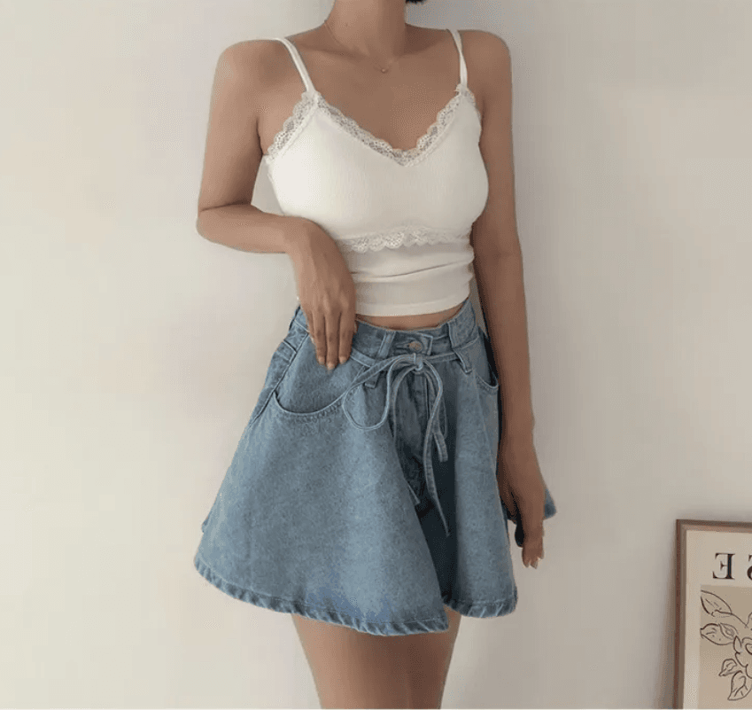 지금 느슨함 센스 전체 점수 치마바지 와이드 레그 팬츠 상세 이미지 12