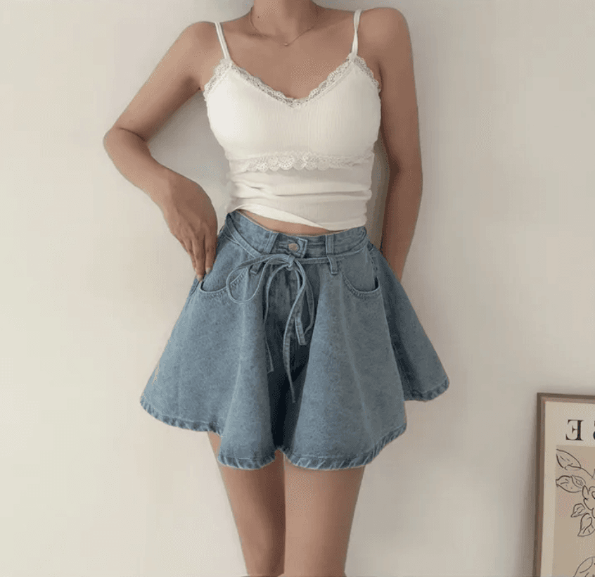 지금 느슨함 센스 전체 점수 치마바지 와이드 레그 팬츠 상세 이미지 14