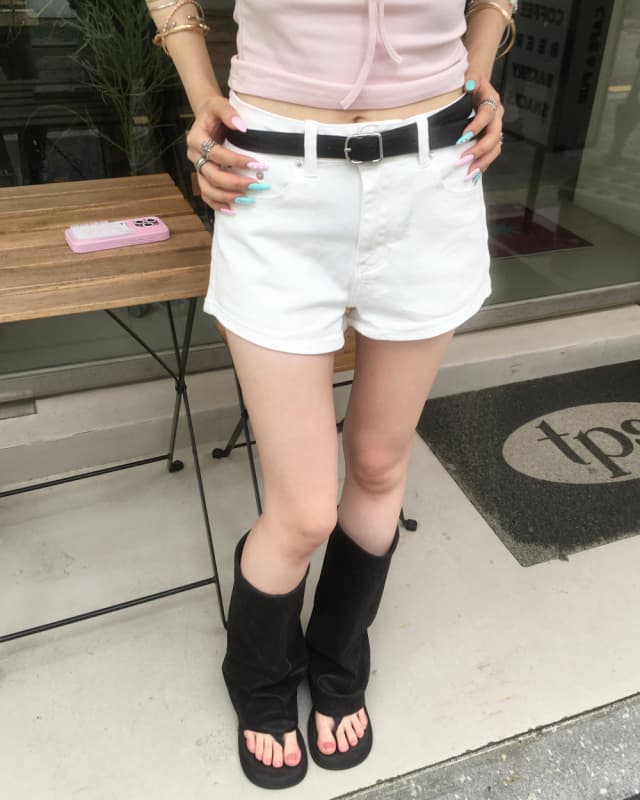 둘 색상 지금 주머니 버드 나무 못 캐주얼 일상 데님 반바지 이미지 4