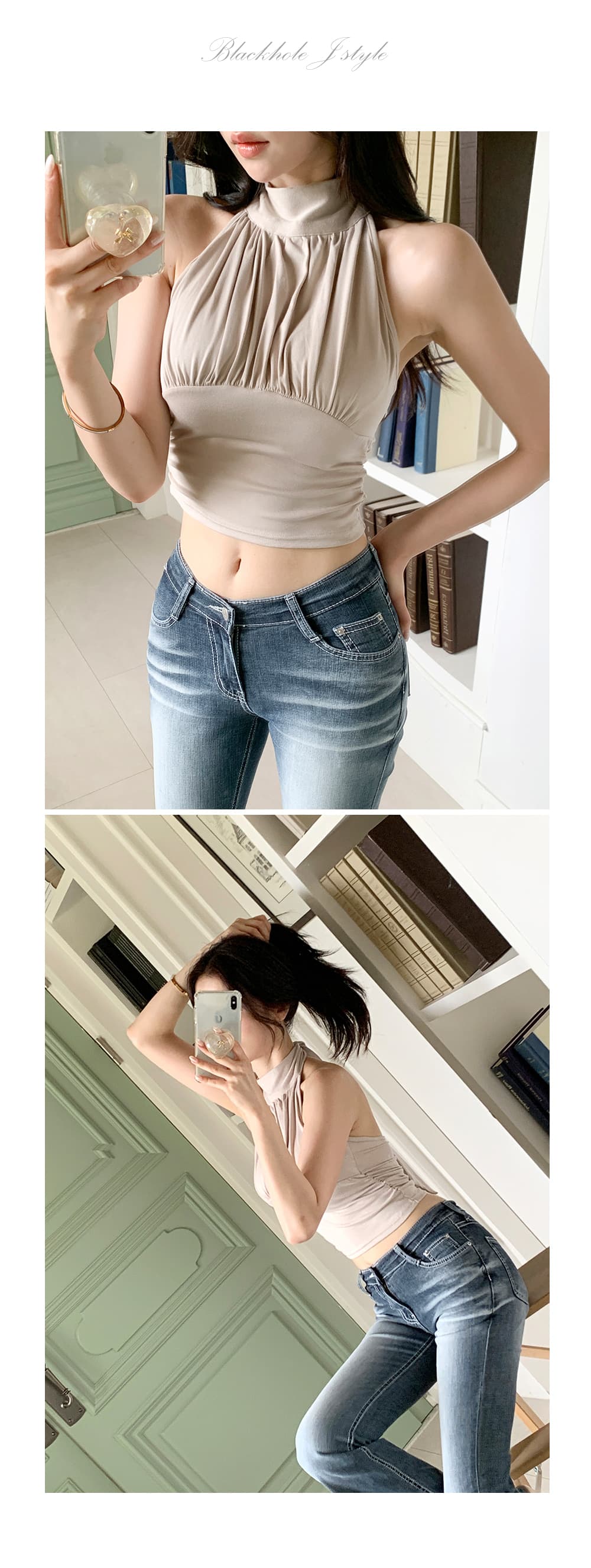예쁜 허리 스키니 바지 하이웨이스트 부츠컷 청바지 상세 이미지 9