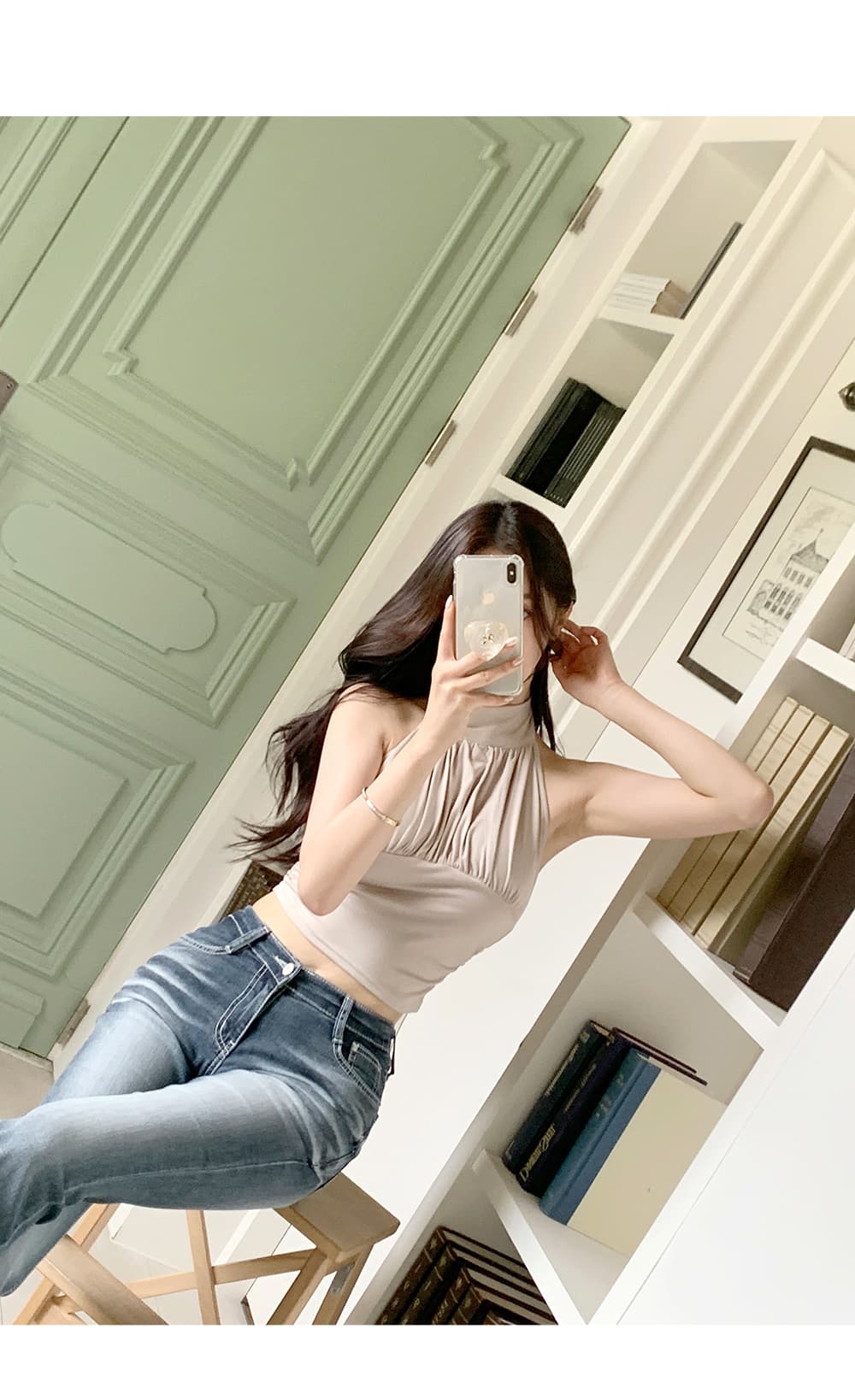 예쁜 허리 스키니 바지 하이웨이스트 부츠컷 청바지 상세 이미지 17