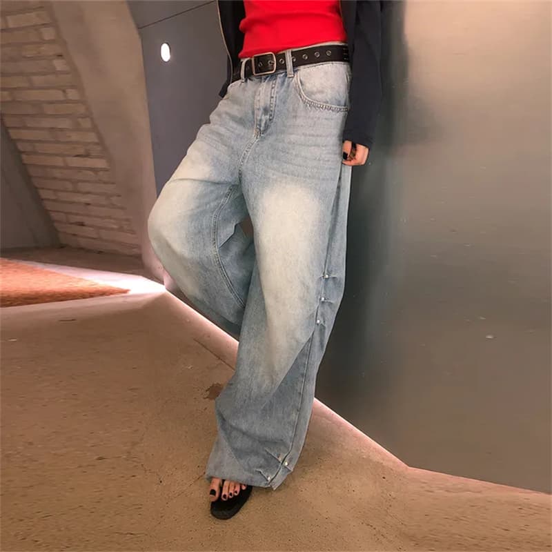 지금 루즈핏 핀치 Pleat 디자이너 청바지 상세 이미지 7