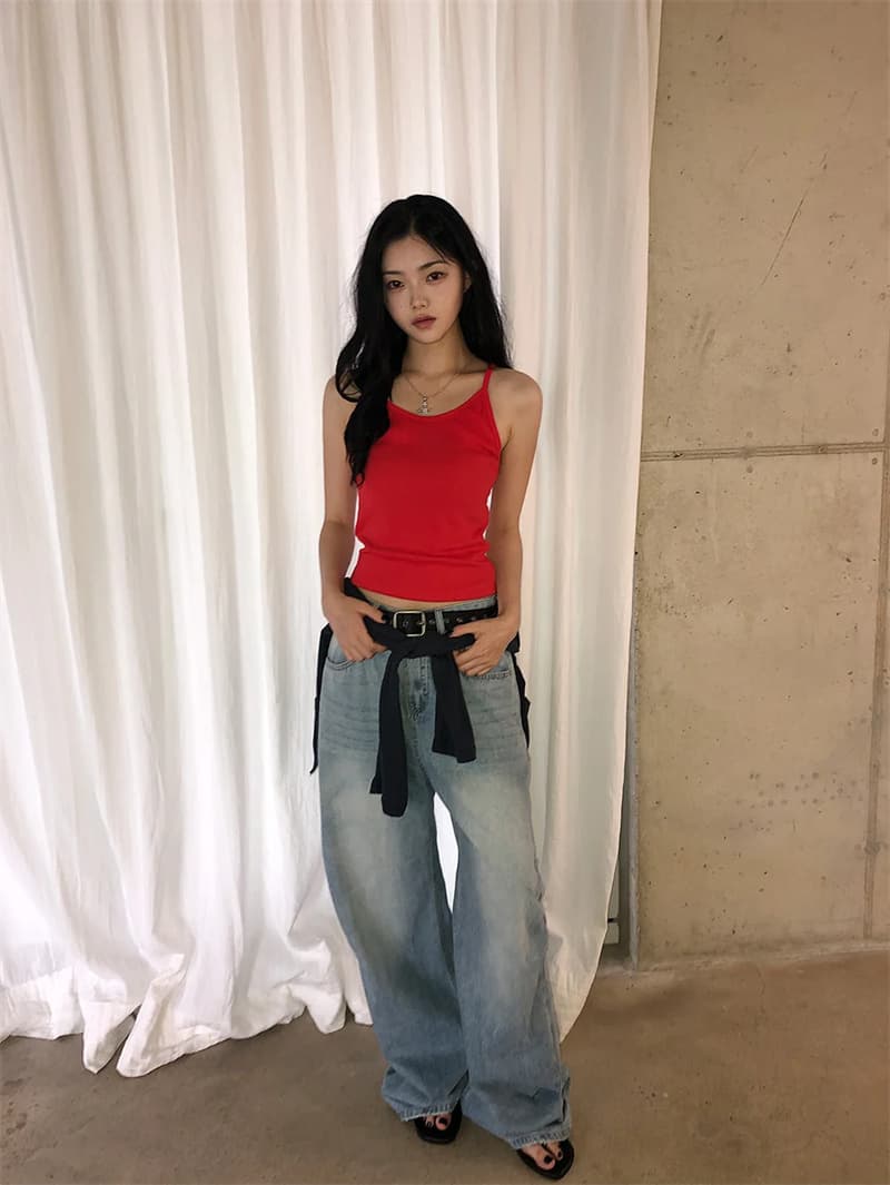 지금 루즈핏 핀치 Pleat 디자이너 청바지 상세 이미지 9