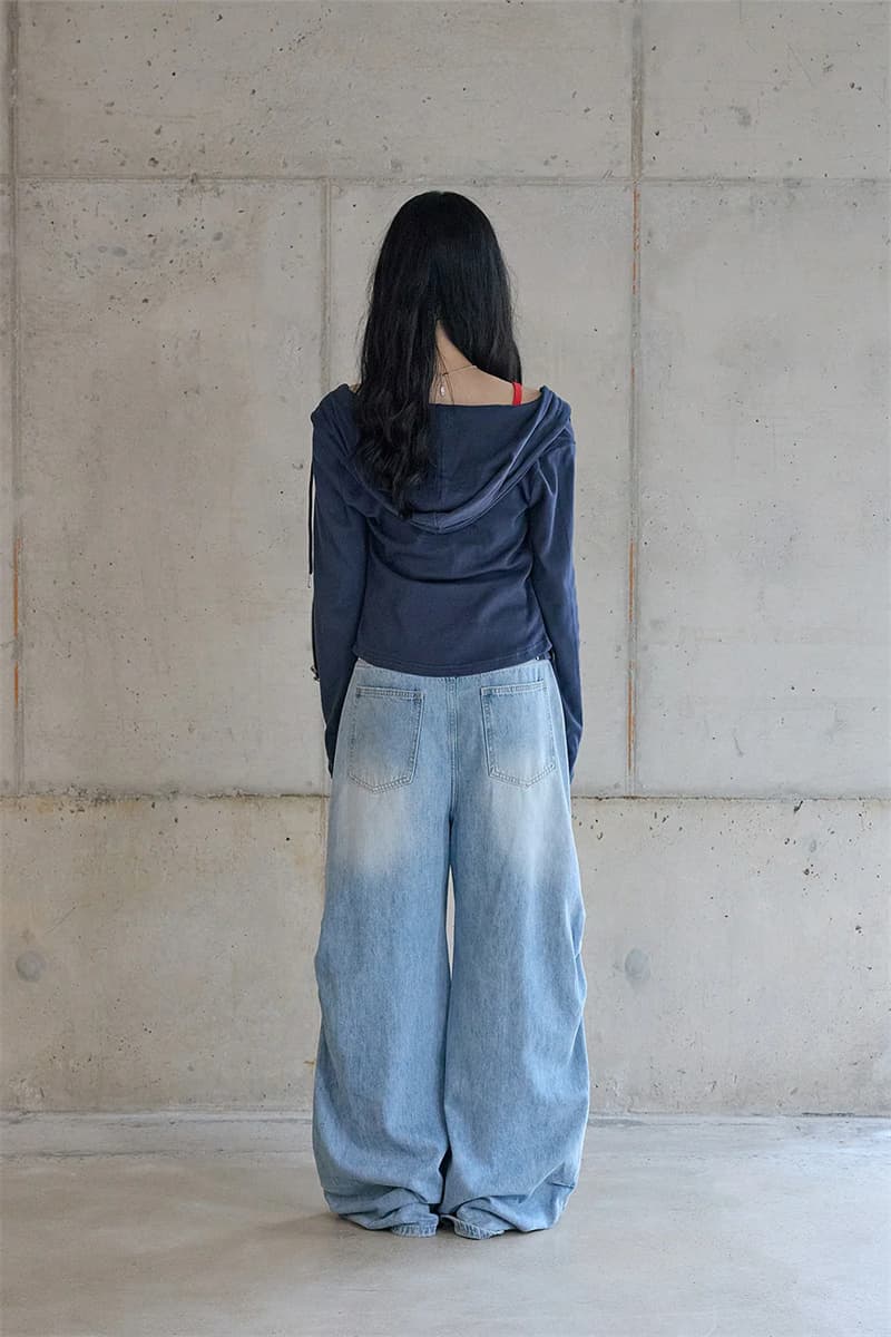 지금 루즈핏 핀치 Pleat 디자이너 청바지 상세 이미지 18