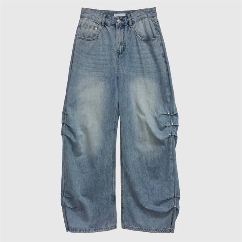 지금 루즈핏 핀치 Pleat 디자이너 청바지 상세 이미지 20