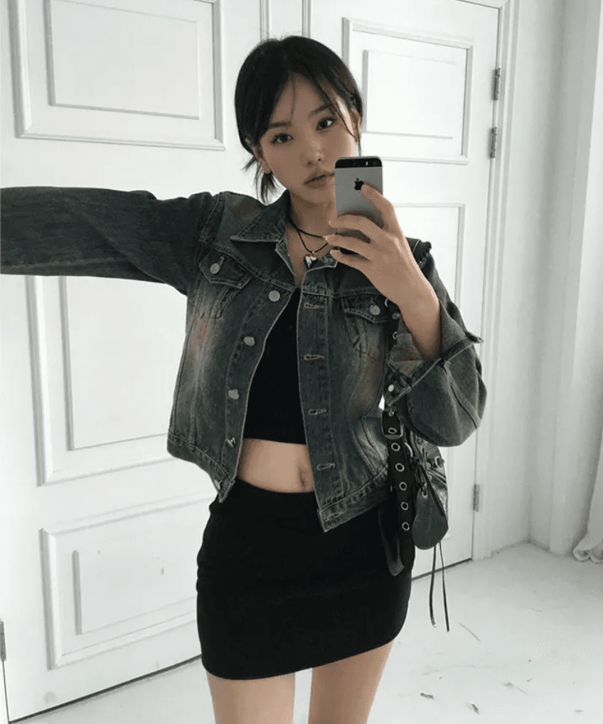지금 스탠드 칼라 워싱 워크웨어 바람 재킷 넓은 에디션 쇼트 스타일 데님 재킷 이미지 3