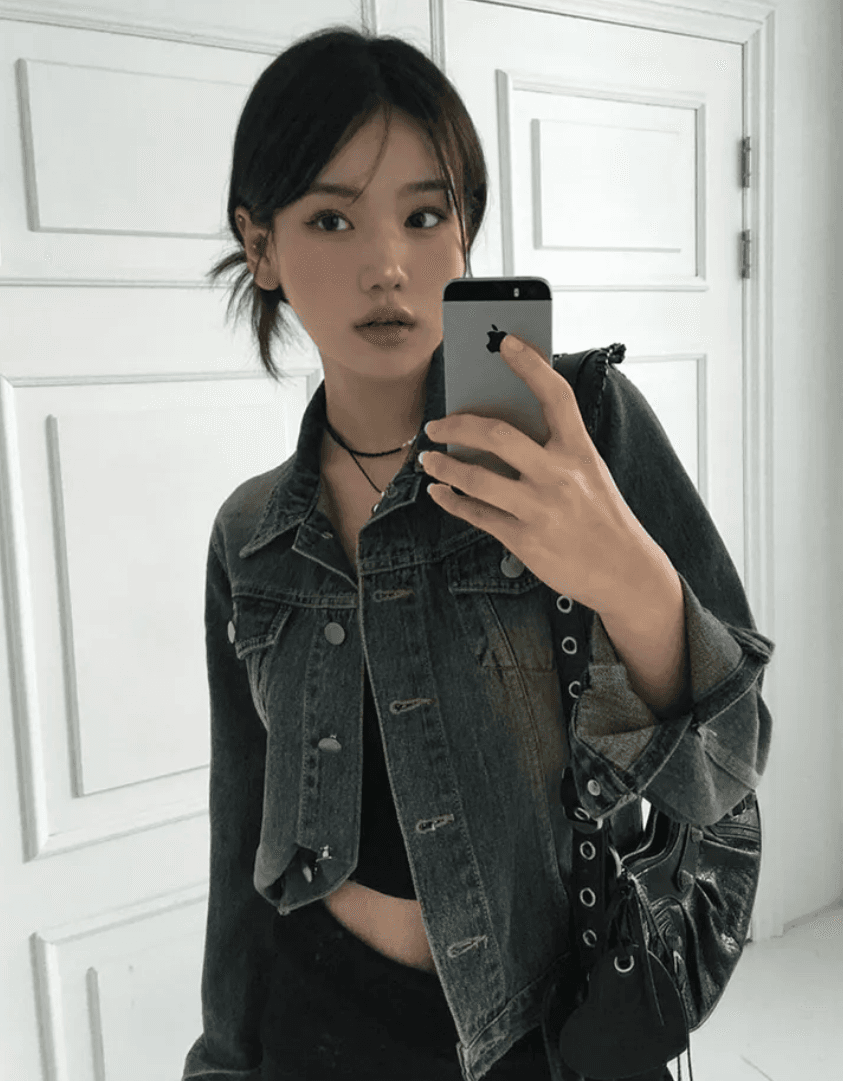 지금 스탠드 칼라 워싱 워크웨어 바람 재킷 넓은 에디션 쇼트 스타일 데님 재킷 상세 이미지 1