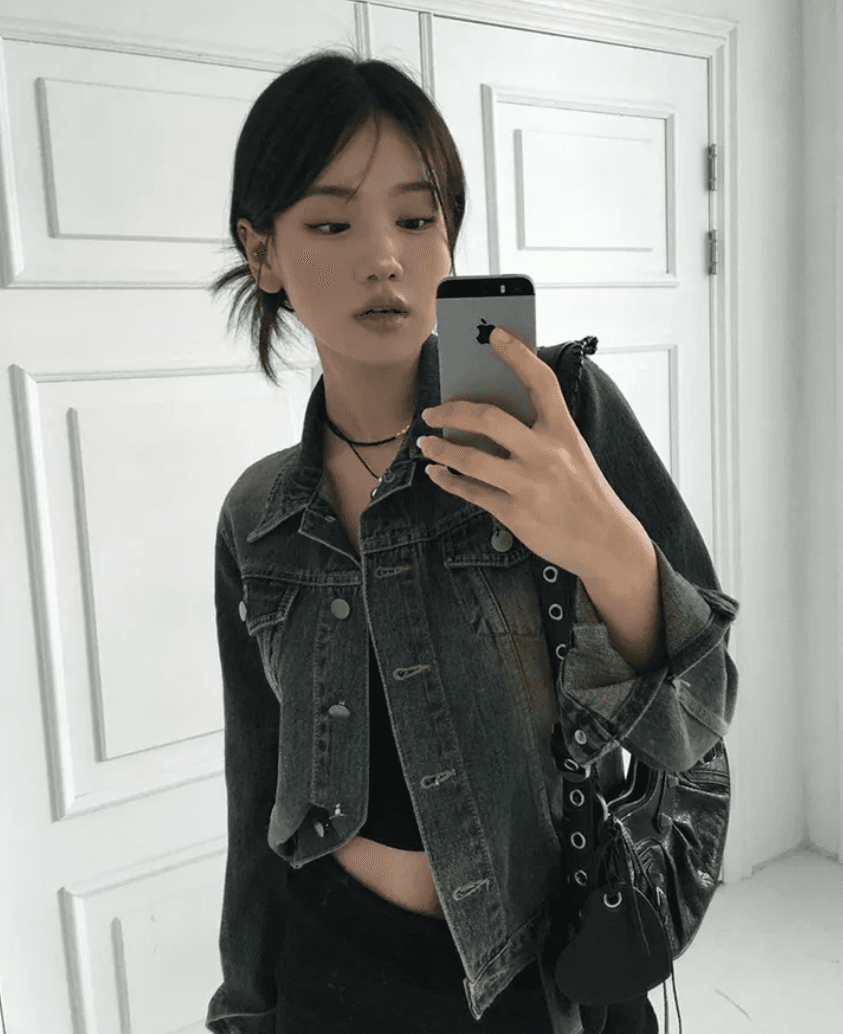 지금 스탠드 칼라 워싱 워크웨어 바람 재킷 넓은 에디션 쇼트 스타일 데님 재킷 상세 이미지 2
