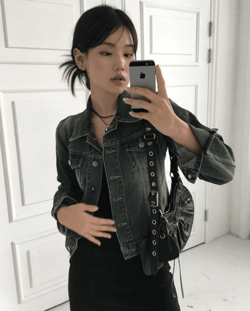 지금 스탠드 칼라 워싱 워크웨어 바람 재킷 넓은 에디션 쇼트 스타일 데님 재킷 상세 이미지 10
