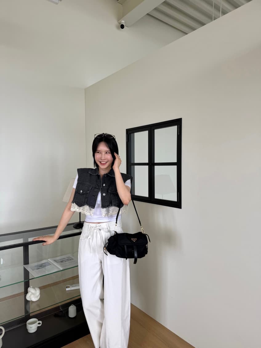 지금 잘 생긴 편안함 슬림해 보이는 하이웨이스트 넓은 다리 청바지 바닥 청소 긴 바지 상세 이미지 21