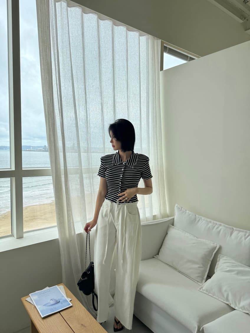 지금 잘 생긴 편안함 슬림해 보이는 하이웨이스트 넓은 다리 청바지 바닥 청소 긴 바지 상세 이미지 27