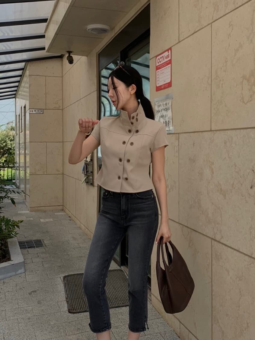지금 블랙 회색 천년기 바람 몸매 가꾸기 청바지 7부 바지 상세 이미지 3