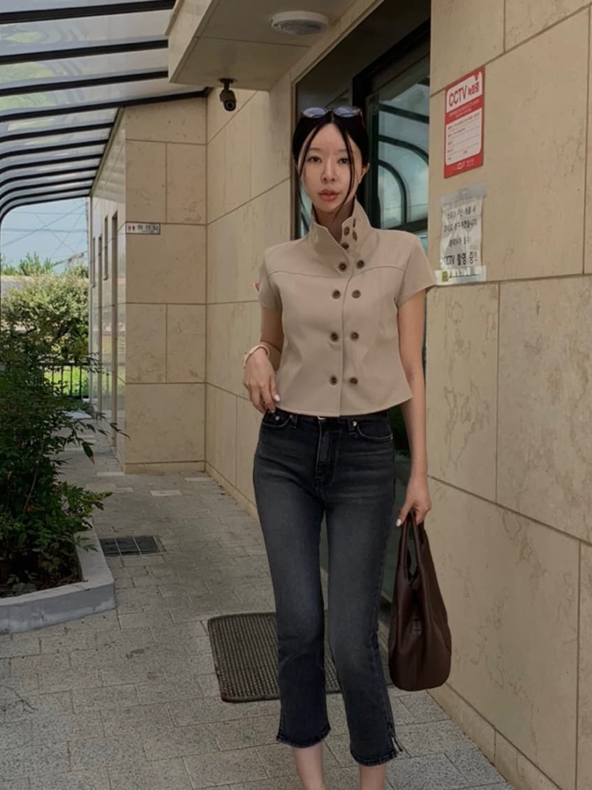 지금 블랙 회색 천년기 바람 몸매 가꾸기 청바지 7부 바지 상세 이미지 5