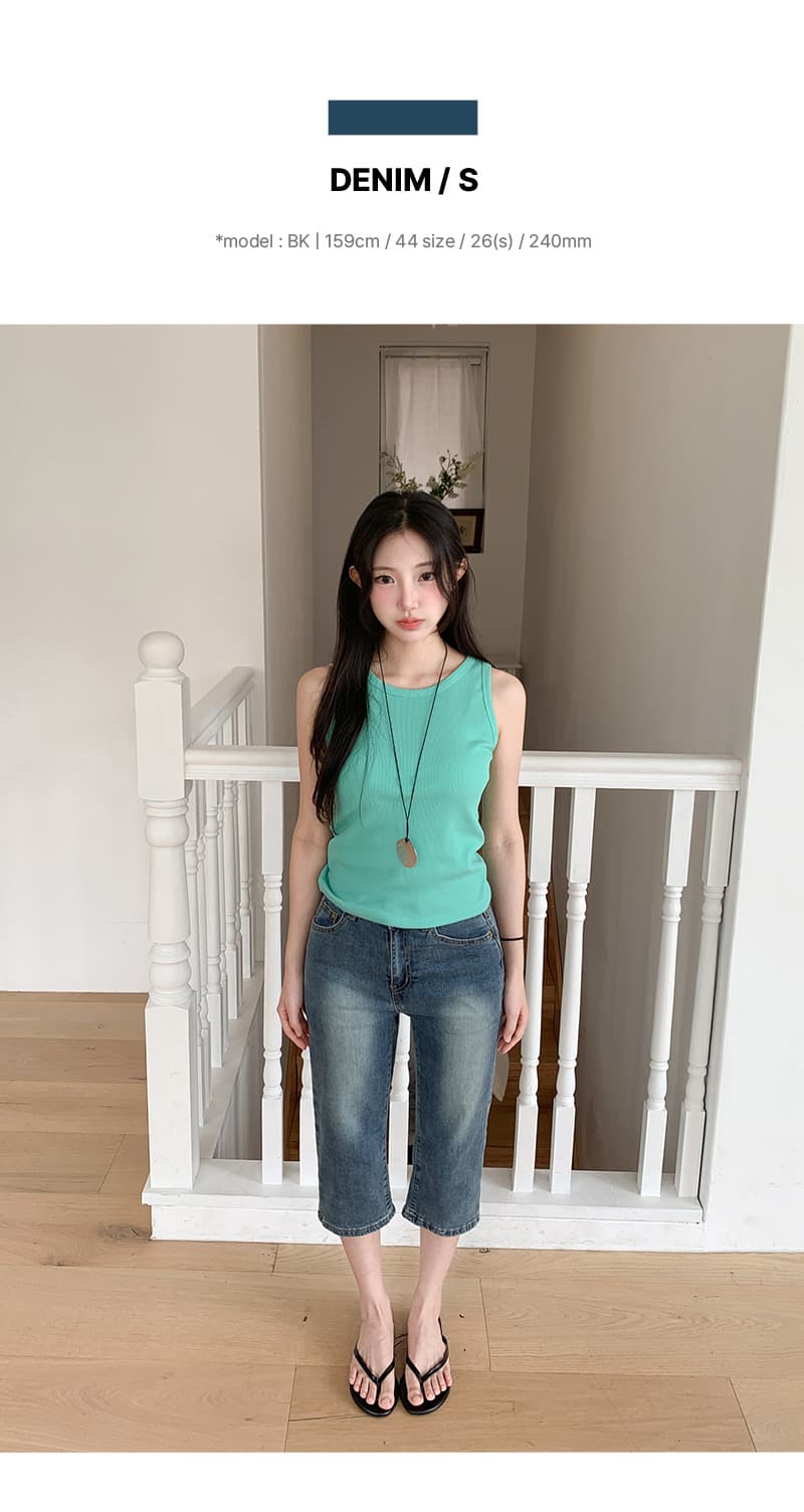 지금 타이트 로우 웨이스트 부츠컷 7 점 청바지 상세 이미지 2