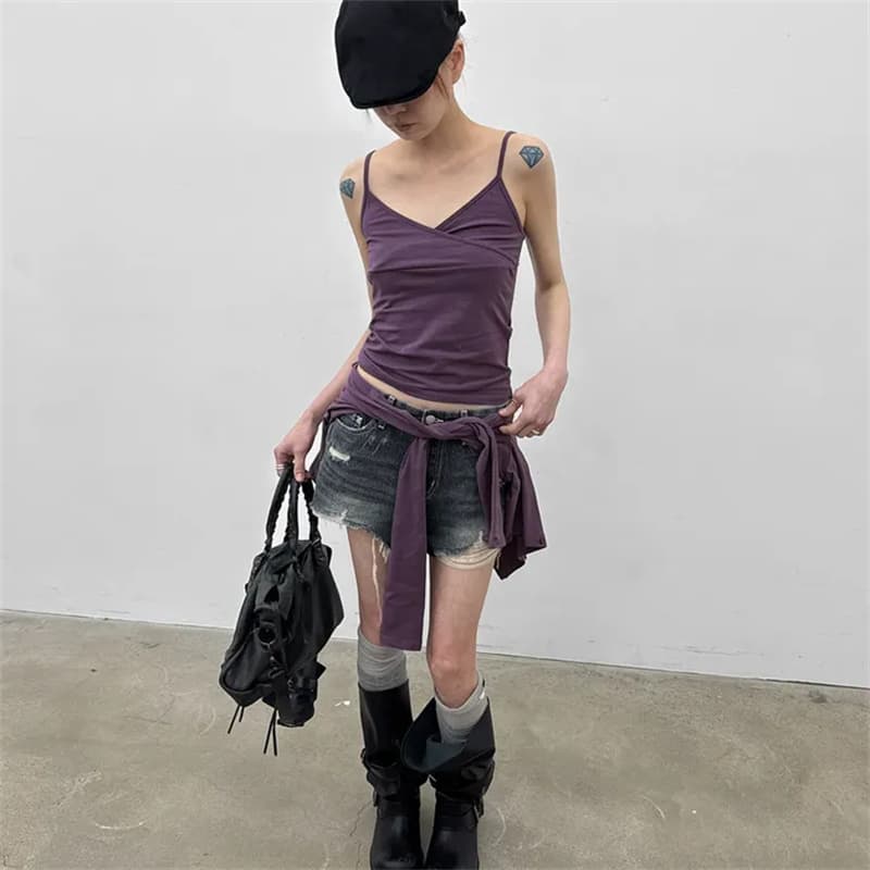 지금 여름 디스플레이 다리 길이 핫걸 찢어진 부분 그리기 거친 가장자리 슬림해 보이는 데님 반바지 상세 이미지 13