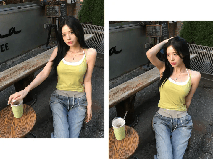 지금 편안함 캐주얼 루즈핏 허리밴드 데님 긴 바지 상세 이미지 7