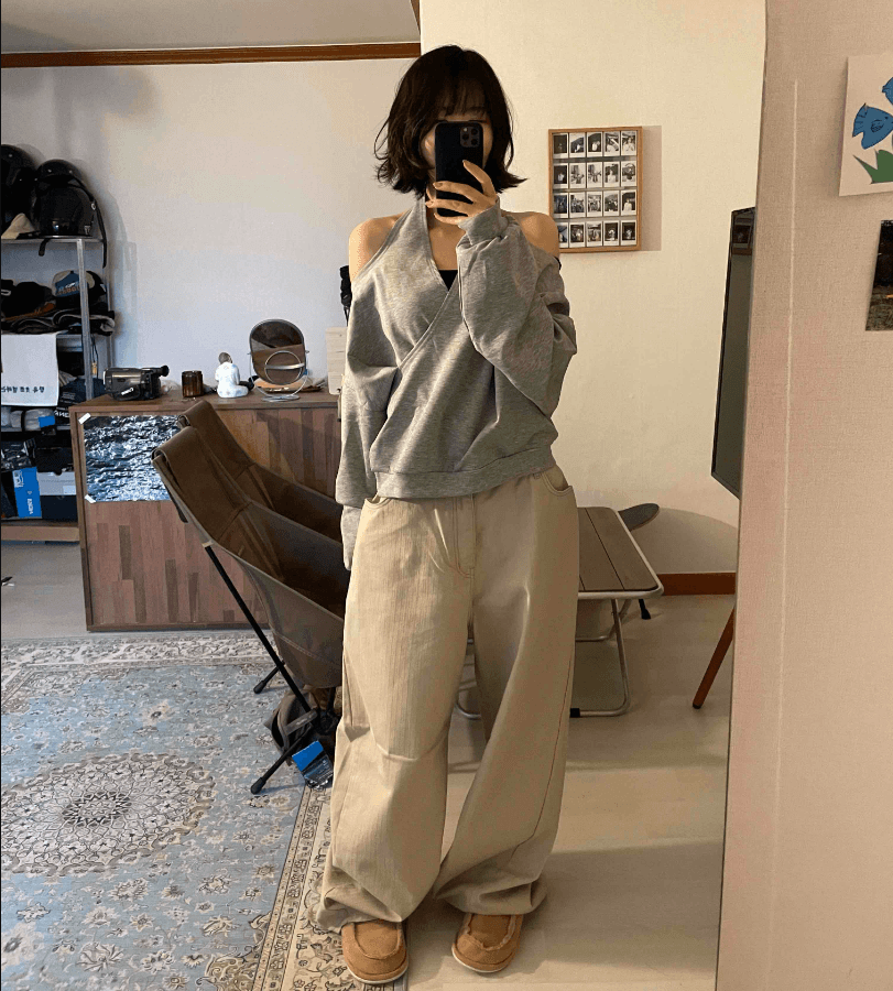 지금 레트로 캐주얼 다용도 루즈핏 넓은 다리 워크웨어 팬츠 상세 이미지 16