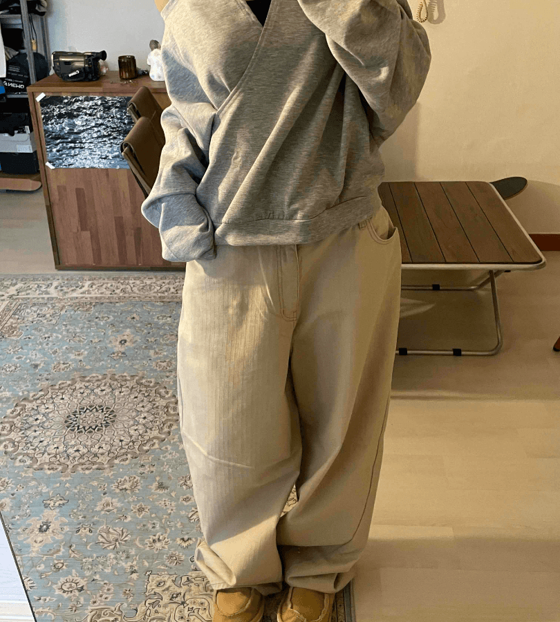 지금 레트로 캐주얼 다용도 루즈핏 넓은 다리 워크웨어 팬츠 상세 이미지 19