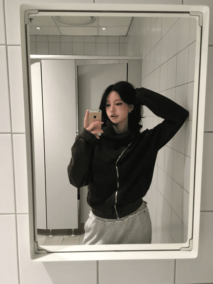 지금 아메리칸 레트로 워싱 지퍼 후드티 마 오래된 루즈핏 후드 상세 이미지 16
