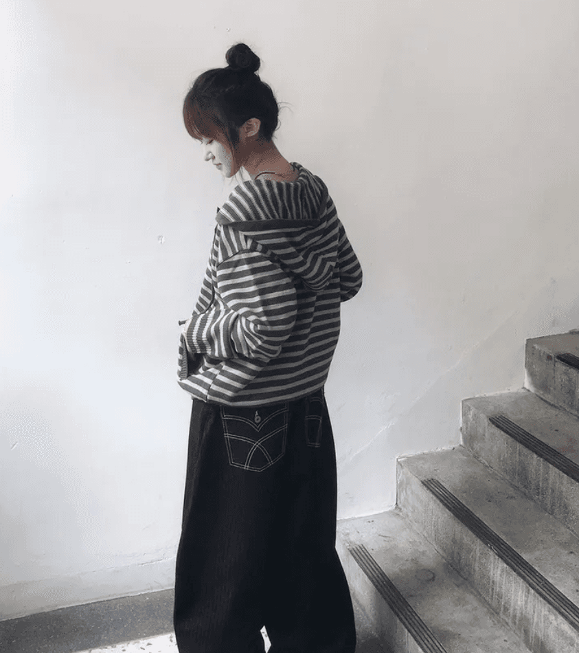 지금 보존 부드럽다 다시 바람의 소리 루즈핏 캐주얼 청바지 상세 이미지 15