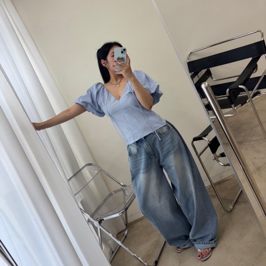 지금 가을 고급 센스 레트로 품격 캐주얼 바람 플리츠 하이웨이스트 와이드 레그 팬츠 긴 바지 이미지 4