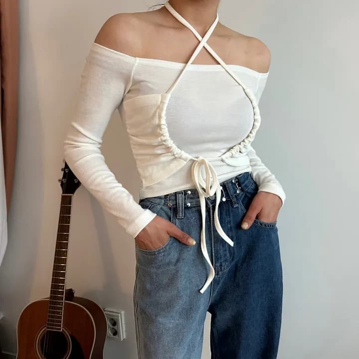 지금 금속 조정 마 오래된 찢어진 부분 얕은 깊이 배색 스트레이트 청바지 상세 이미지 10