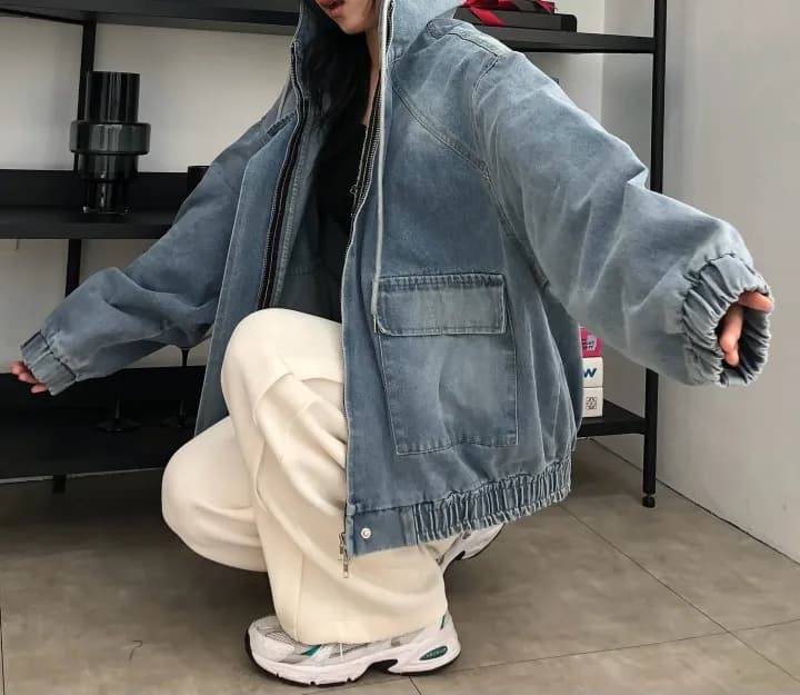 지금 0# 오토바이 가을 간결한 쇼트 스타일 다용도 데님 재킷 상세 이미지 9