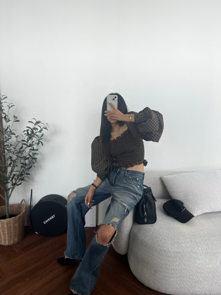 나타난다. 가을 겨울 높음 거리 바람 전후 찢어진 부분 넓은 다리 루즈핏 슬림해 보이는 데님 긴 바지 상세 이미지 4