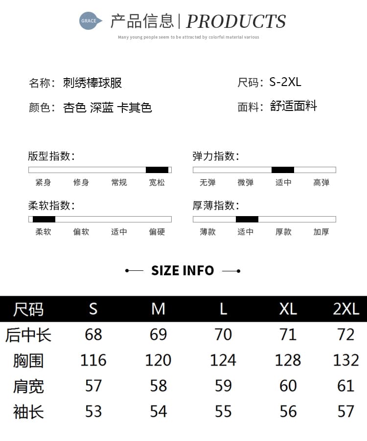 봄 새로운 아메리칸 레트로 무거운 작업 자수 야구 유니폼 루즈핏 캐주얼 재킷 재킷 남녀 같은 단락 트렌디 상세 이미지 7